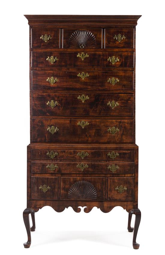 Appraisal: Sale Lot A Queen Anne Maple Highboy massachusetts or connecticut