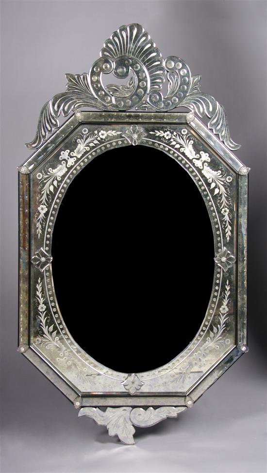 Appraisal: A Venetian Glass Mirror Height x width inches