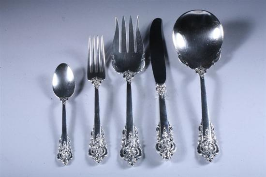 Appraisal: -PIECE WALLACE STERLING SILVER FLATWARE SERVICE Grande Baroque pattern Service