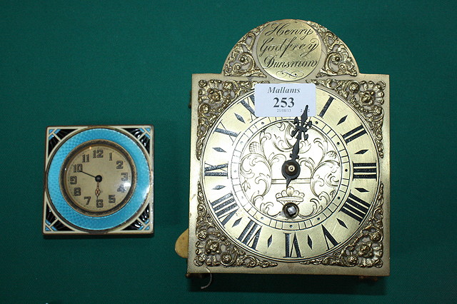 Appraisal: AN ART DECO ENAMELLED TRAVELLING CLOCK case missing square and