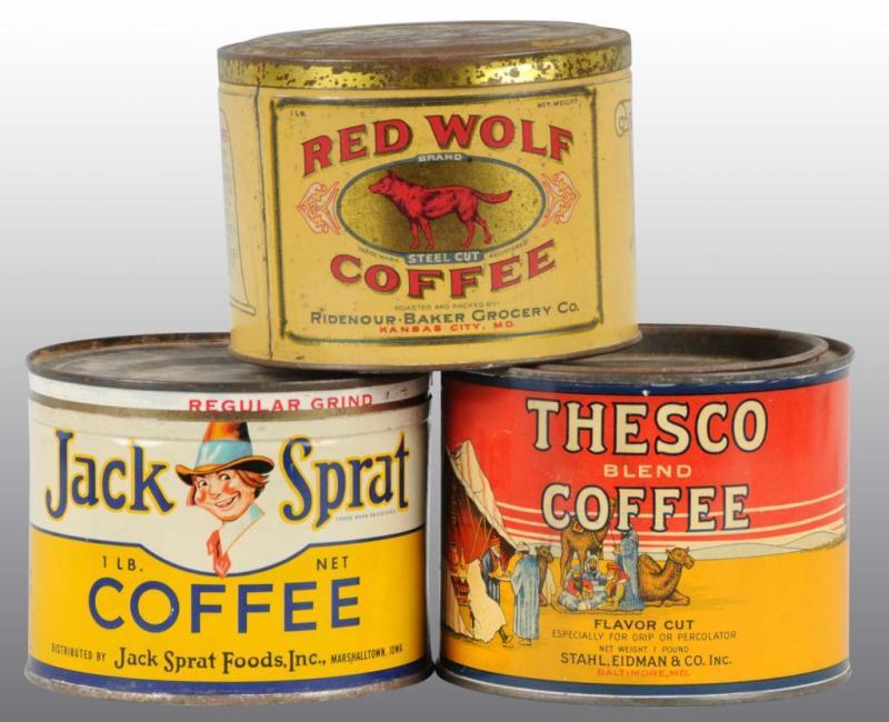 Appraisal: Lot of -Pound Coffee Tins Description Includes one for Jack