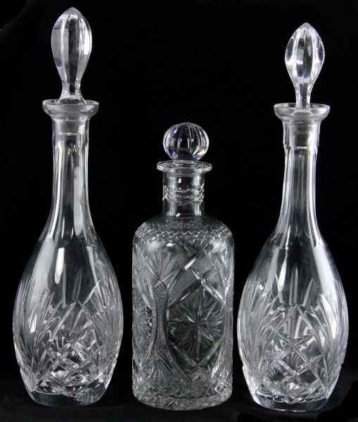 Appraisal: Three Crystal Decantersincluding a pair likely by Gorham and a