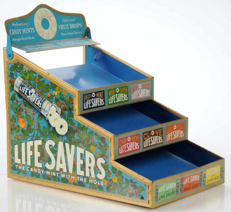 Appraisal: LifeSavers Tin Counter Display Description Beautiful three-tier counter display with