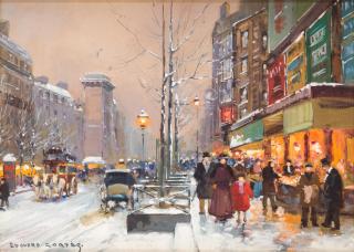 Appraisal: EDOUARD LEON CORTES FRENCH - Porte St Denis in Winter