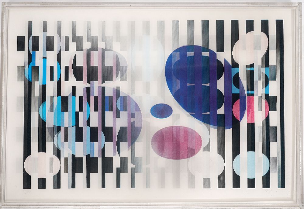 Appraisal: Yaacov Agam Framed Agamograph Yaacov Agam Israel Born Framed with