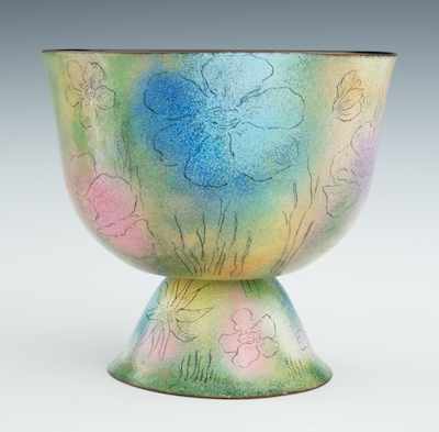 Appraisal: An Enamel on Copper Bowl by Cecilia Horwitz Challice form