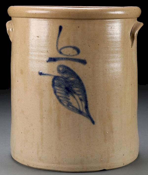 Appraisal: A SIX GALLON REDWING STONEWARE CROCK CIRCA A SIX GALLON