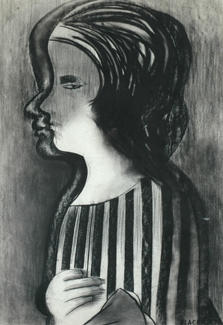 Appraisal: Charles Blackman born Girl with Striped Top charcoal signed 'Blackman'