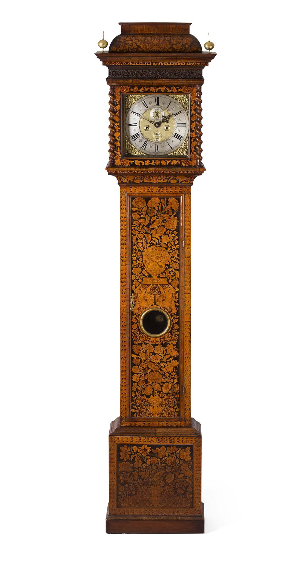 Appraisal: QUEEN ANNE MARQUETRY LONGCASE CLOCK BY JOSEPH SAER LONDON EARLY