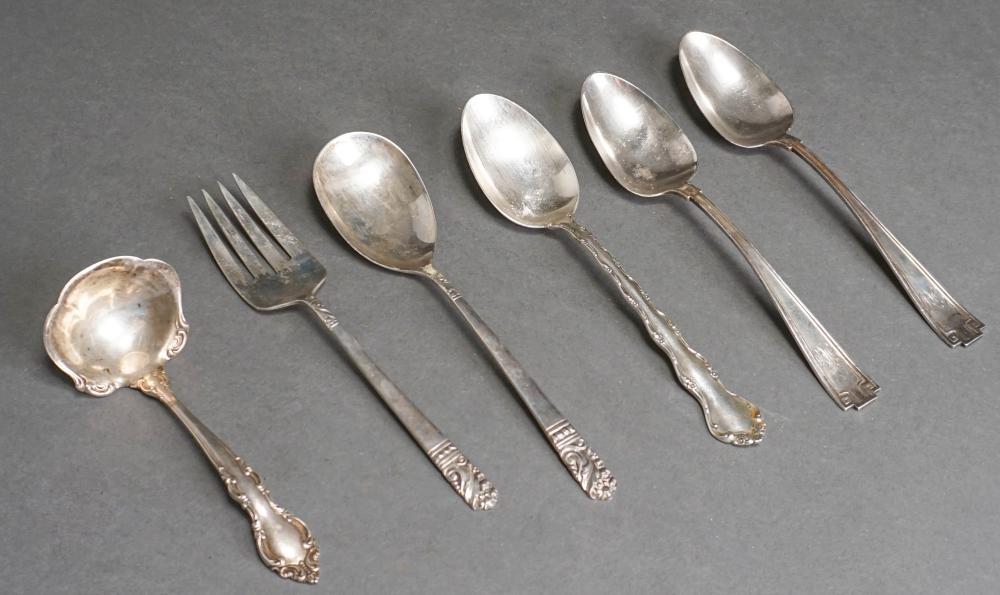 Appraisal: GROUP OF SIX ASSORTED AMERICAN STERLING SILVER FLAT TABLE SERVING