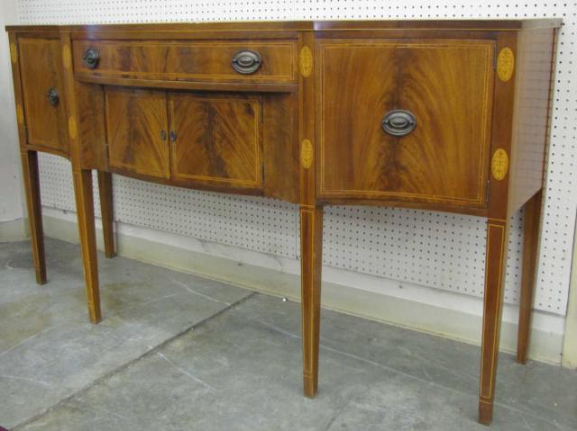 Appraisal: Vintage mahogany Federal-style buffet server with inlaid decoration nice quality