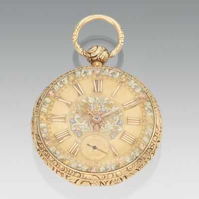 Appraisal: An Open Face Fusee k Gold Pocket Watch ca k