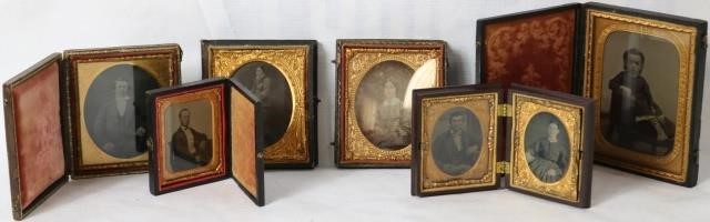 Appraisal: LOT OF SIX TH CENTURY PHOTOGRAPHS DAGUERREOTYPE AMBROTYPE AND TINTYPES