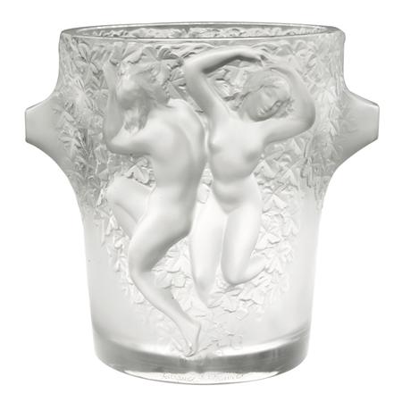 Appraisal: Lalique Molded Glass Ganymede Two-Handled Ice Bucket Estimate -