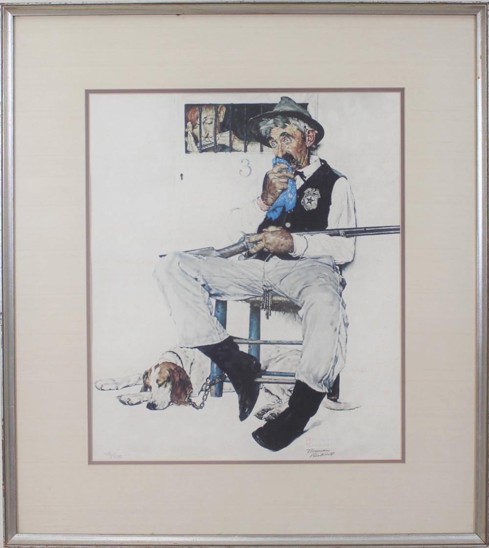 Appraisal: AFTER NORMAN ROCKWELL New York - print Sheriff and Prisoner