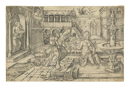 Appraisal: JACOB BINCK Bathsheba at the Bath Engraving circa x mm