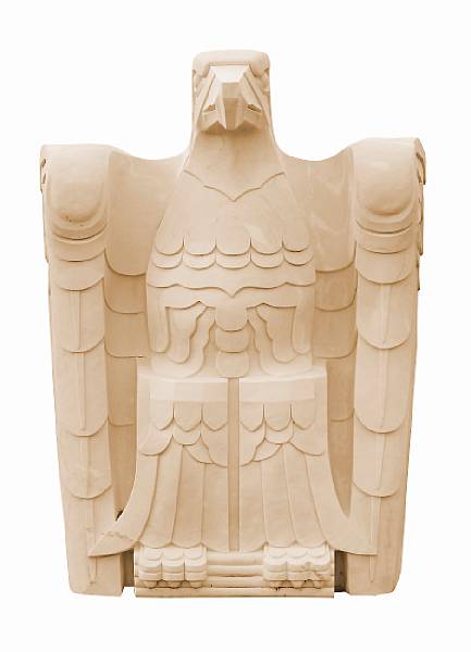 Appraisal: A pair of monumental Art Deco architectural stone figures of