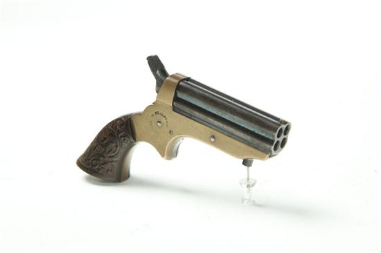 Appraisal: SHARPS PEPPERBOX PISTOL Model caliber four '' blued barrels brass