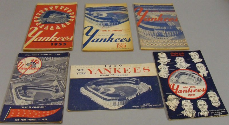 Appraisal: Fifteen - American League New York Yankees Programs Scorecards four