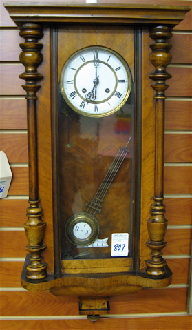 Appraisal: WALNUT CASE R A WALL CLOCK German early th century