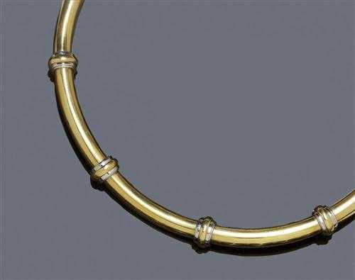 Appraisal: BICOLOUR CHOKER MAX POLLINGER Yellow gold and platinum g Casual-fancy