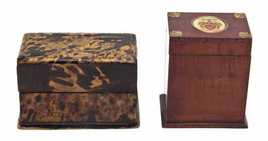 Appraisal: Two Playing Card Boxes the first of rectangular form having