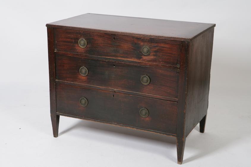 Appraisal: A DUTCH MAHOGANY CHEST OF DRAWERS of neo-classical design with