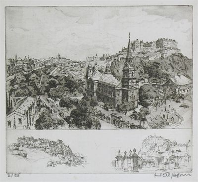 Appraisal: Halpern early th Century Edinburgh Princess Gardens Signed and numbered