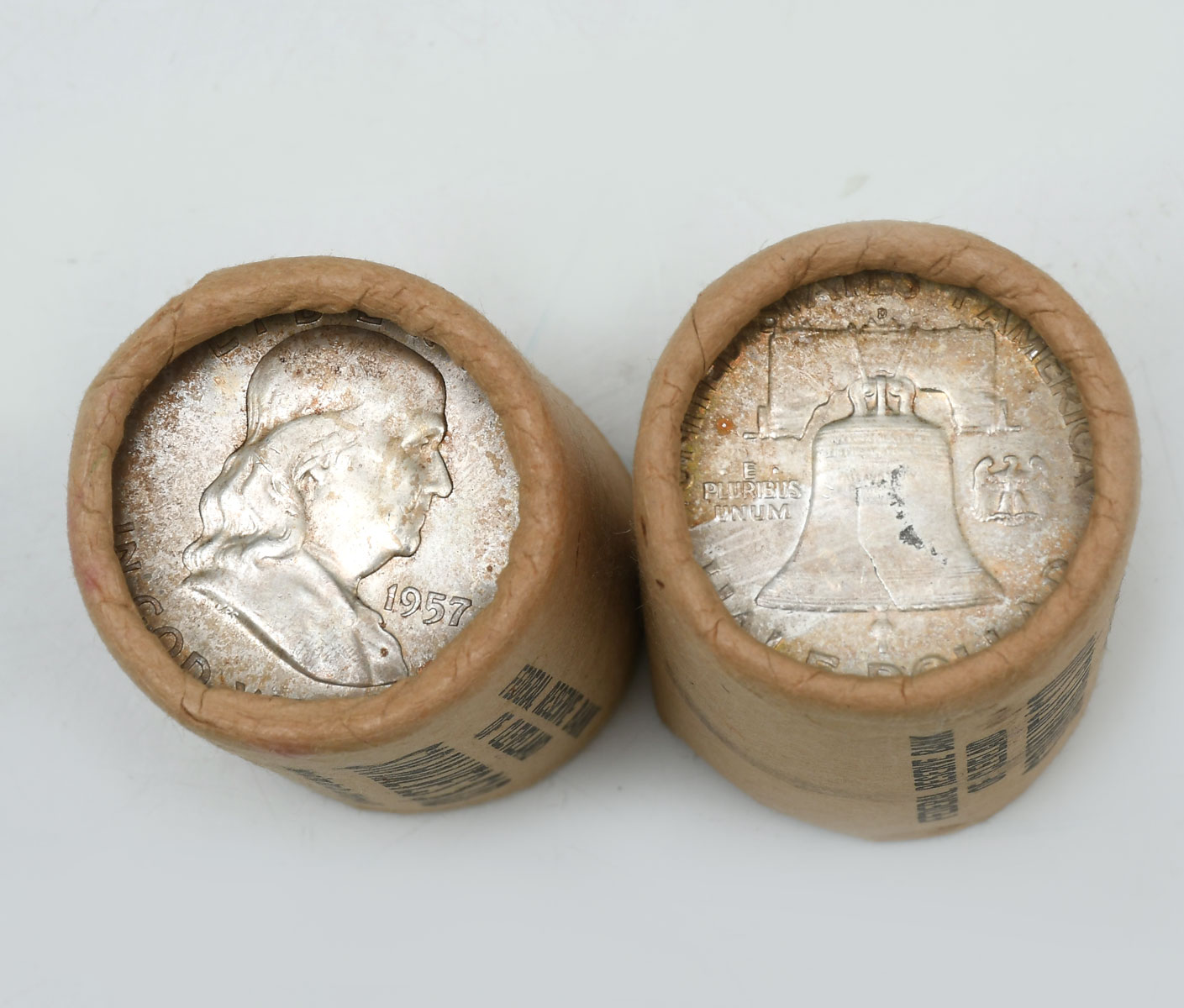 Appraisal: SILVER FRANKLIN UNCIRCULATED ROLLS Two Federal Reserve Bank of Cleveland