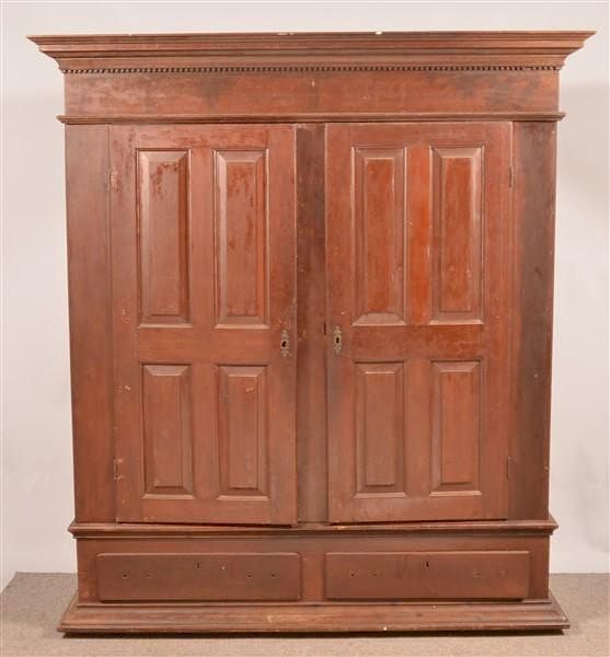 Appraisal: Pennsylvania Chippendale Walnut Schrank Lancaster County PA Chippendale Walnut Schrank