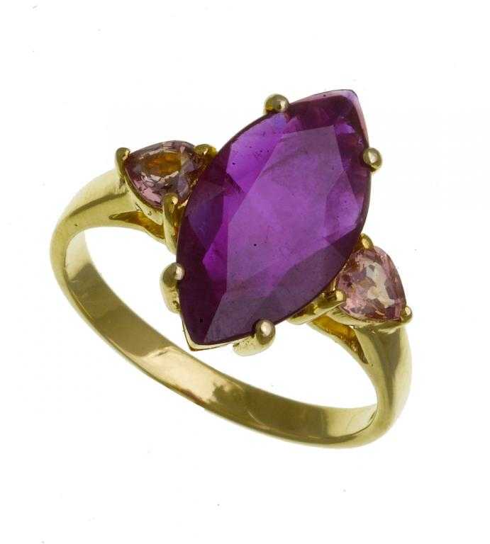 Appraisal: A RUBY RING the marquise ruby weighing cts flanked by