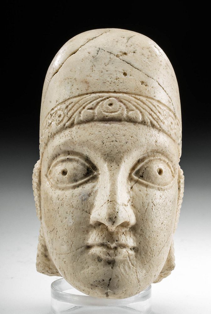 Appraisal: Afghanistan Kushan Empire Stone Head Originally Listed At Central Asia