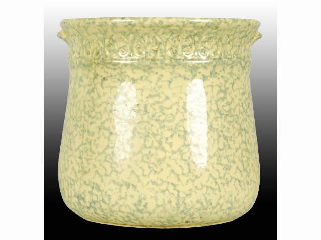 Appraisal: Large Spatterware ''Basket'' Pot Description Excellent overall condition with only