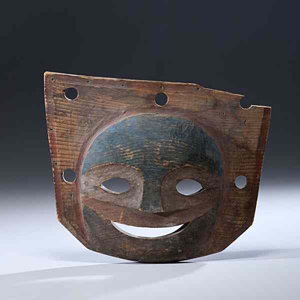 Appraisal: Yupik Eskimo Plaque Mask carved of a single plank and