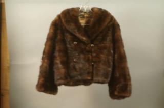 Appraisal: Shawl Collar Mink Short Jacket Lined with monogr Shawl Collar