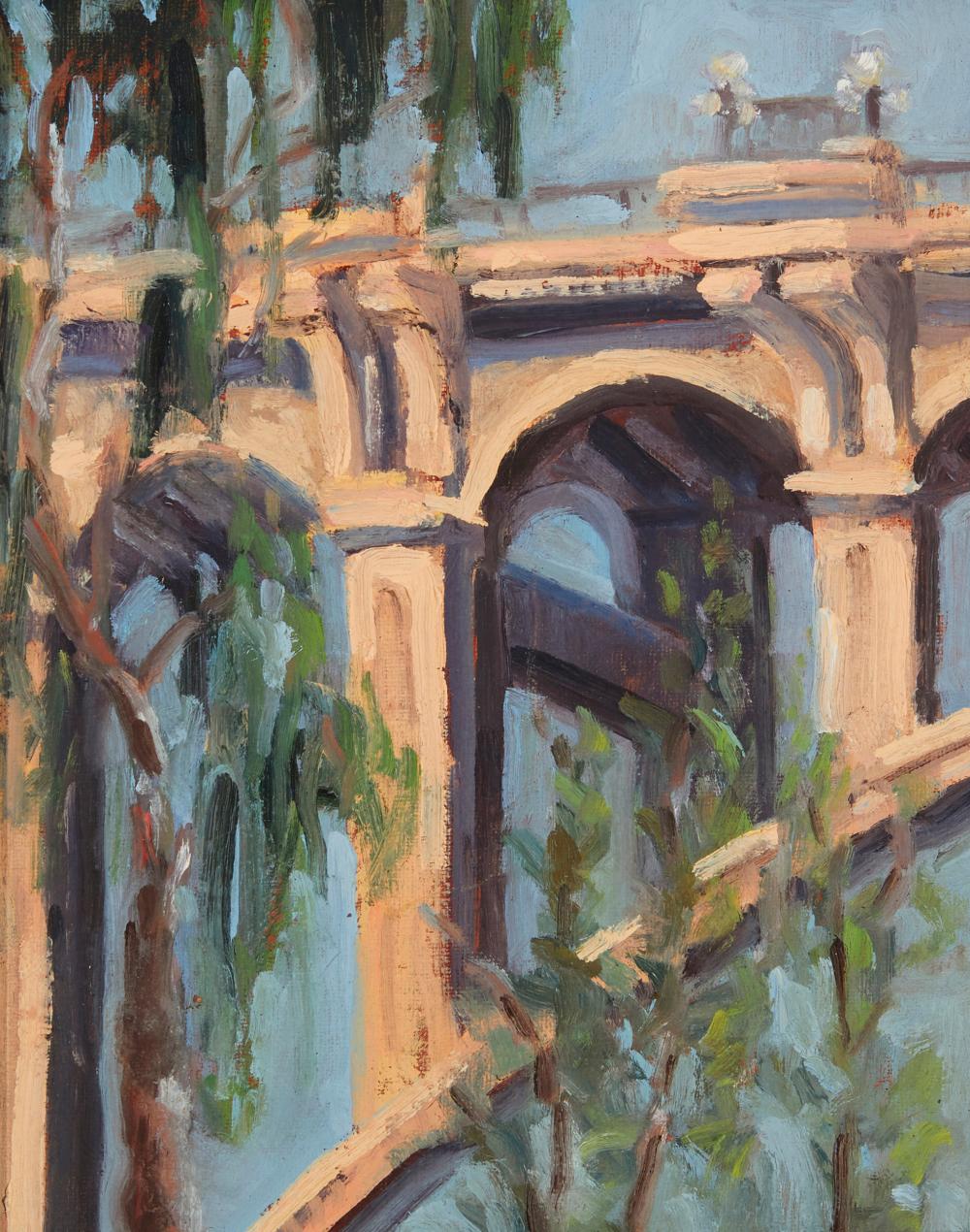 Appraisal: Guy Fish Active th century Colorado Street Bridge Oil on