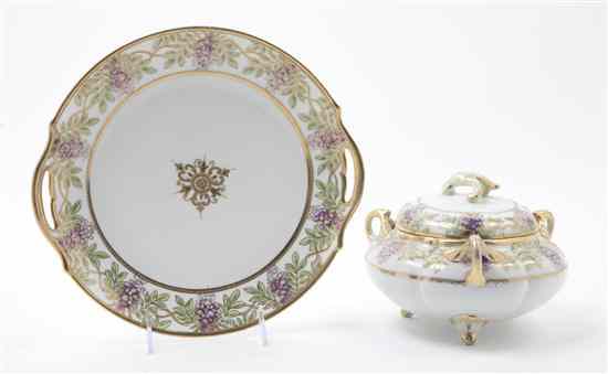 Appraisal: Two Nippon Porcelain Dessert Service Articles comprising a cake plate