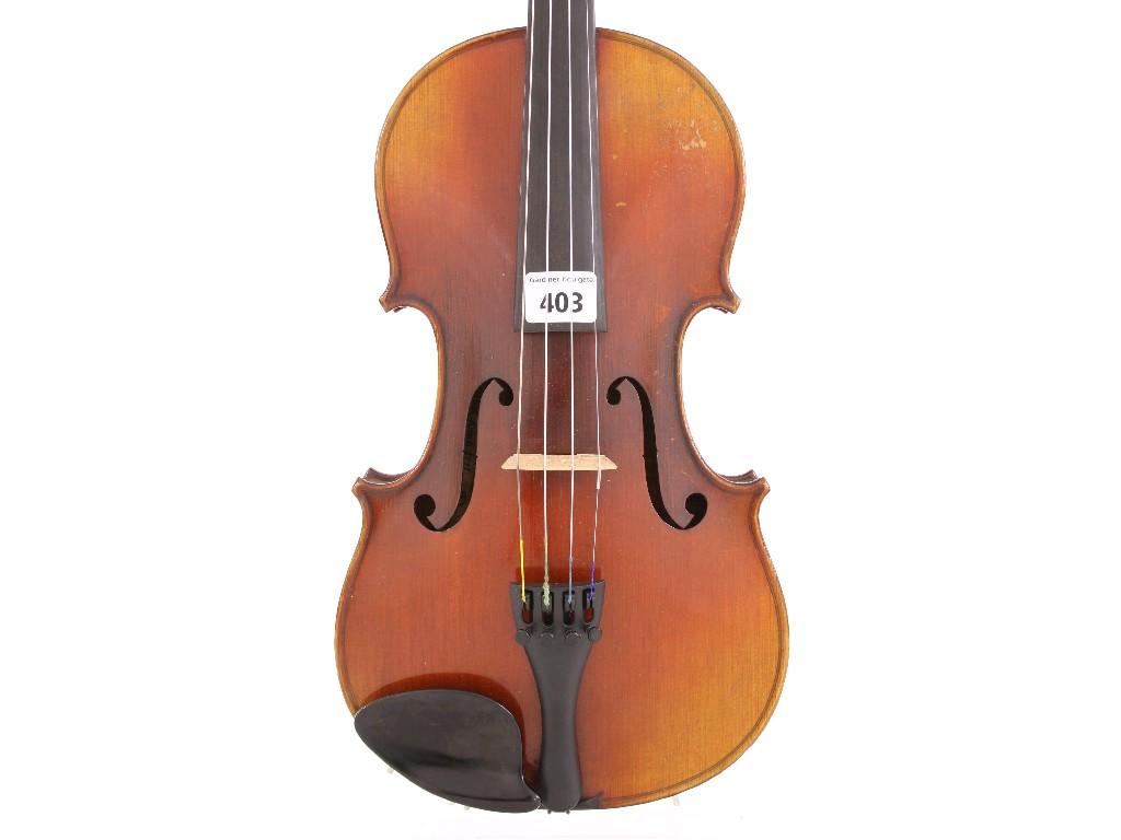 Appraisal: French Stradivari copy violin cm