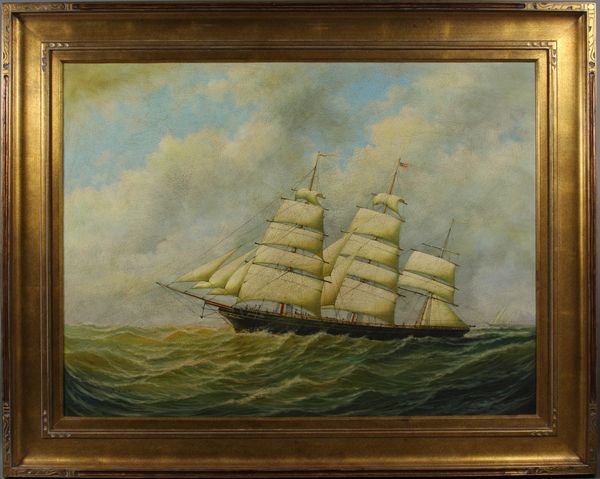 Appraisal: Signed D Aldro late th Century American clipper ship o