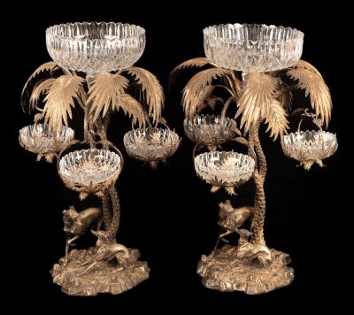 Appraisal: A pair of silver plated table centrepieces modelled after Pierre