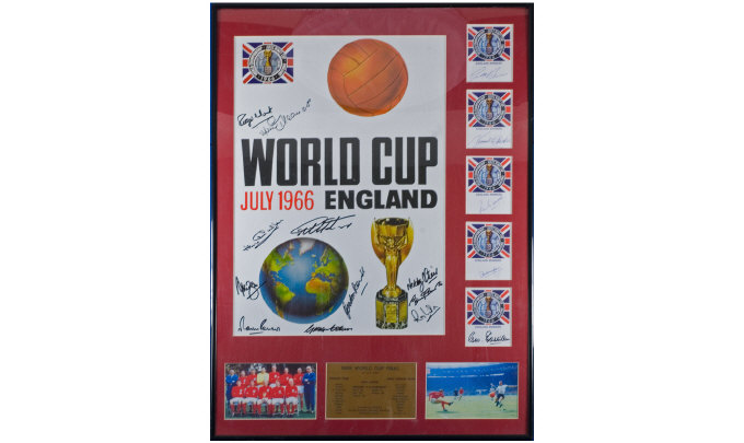 Appraisal: Signed World Cup Framed Presentation Signed by of the players