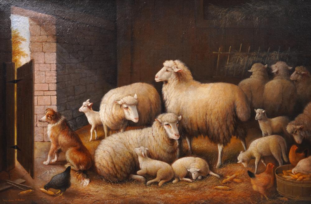 Appraisal: SUSAN C M WATERS 'BARNYARD ANIMALS' O CSusan Catherine Moore