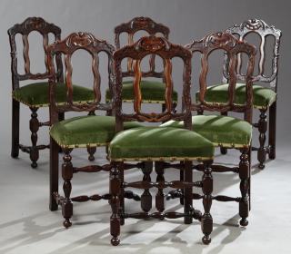 Appraisal: Set of Six Louis XVI Style Carved Beech Dining Cha