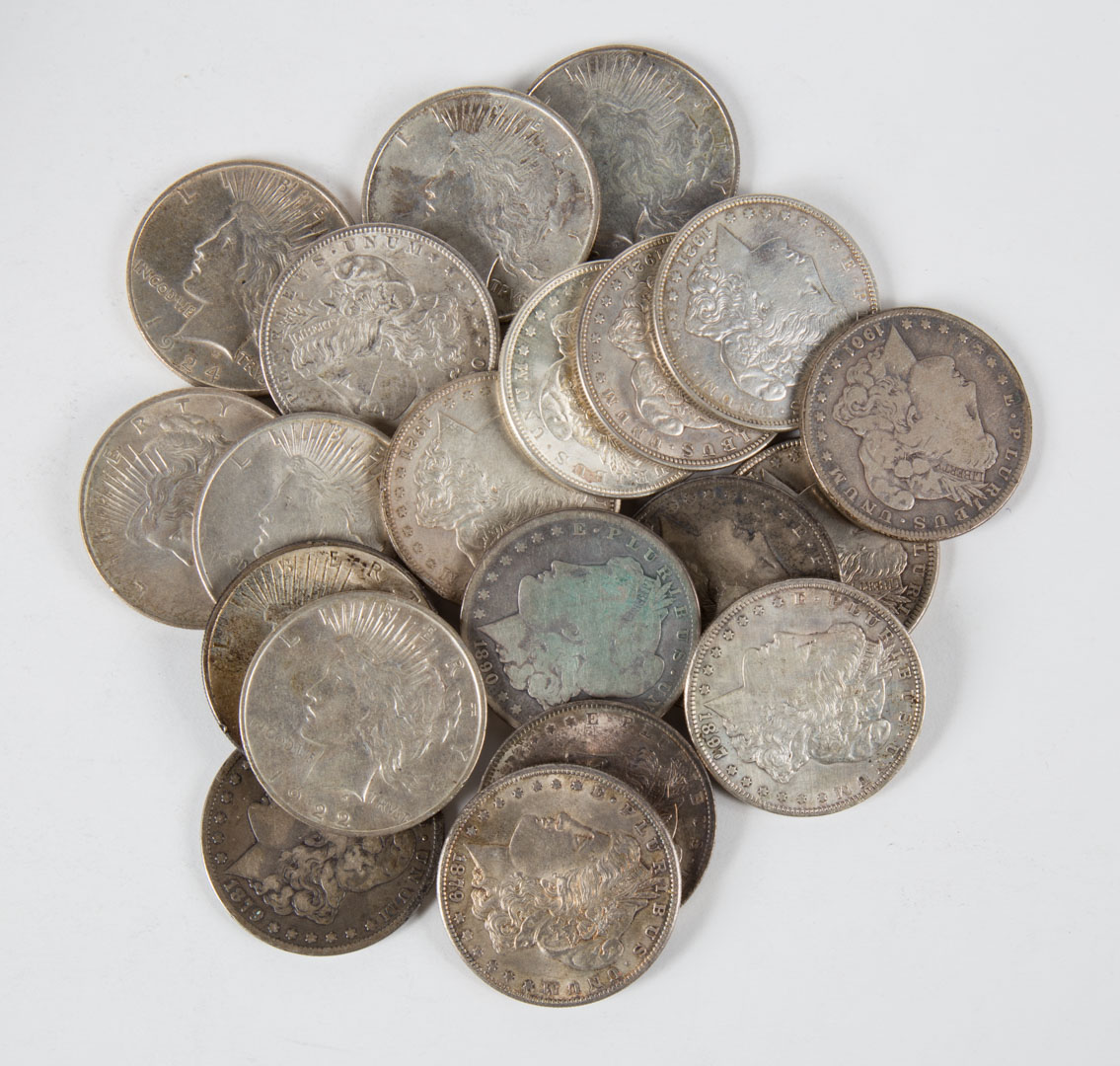 Appraisal: USA Mixed Silver Dollars - A roll of silver dollars