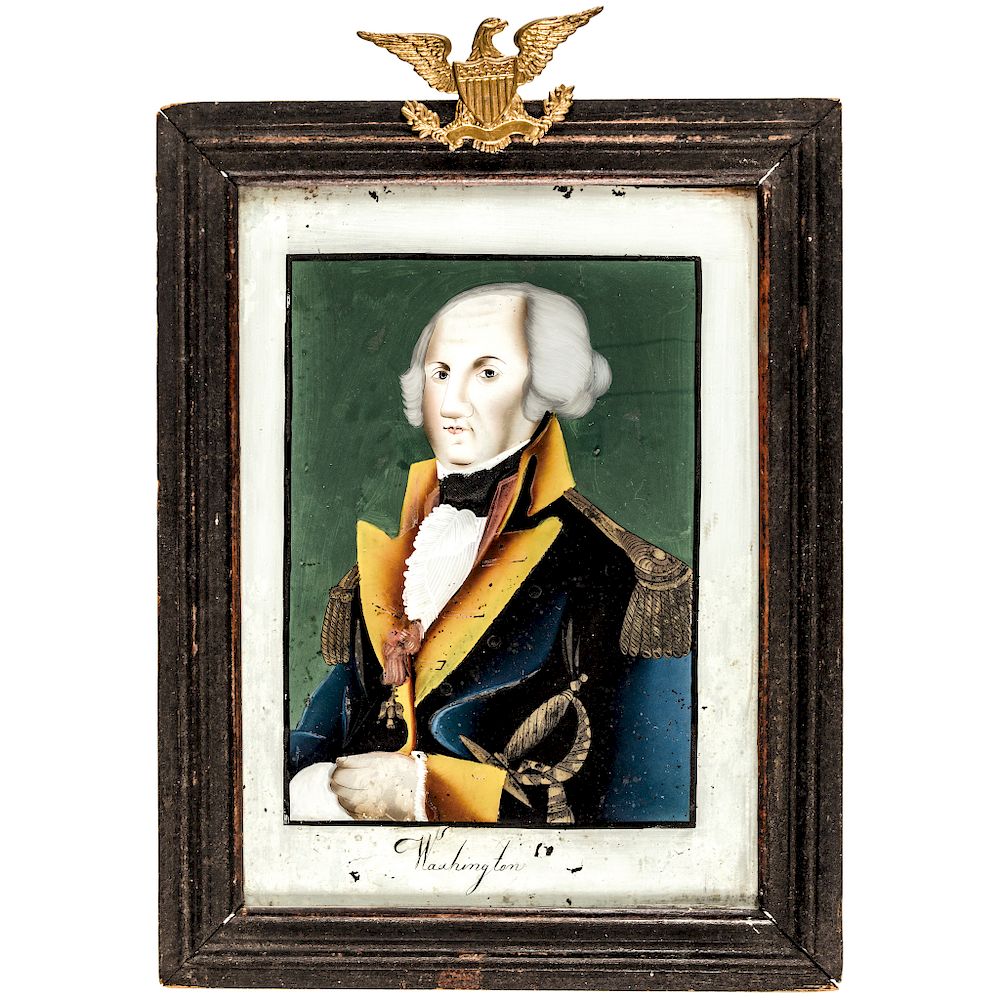 Appraisal: c George Washington Reverse Painting on Glass Society of Cincinnatus