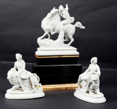 Appraisal: A th Century parian equestrian group Amazon attacked by a