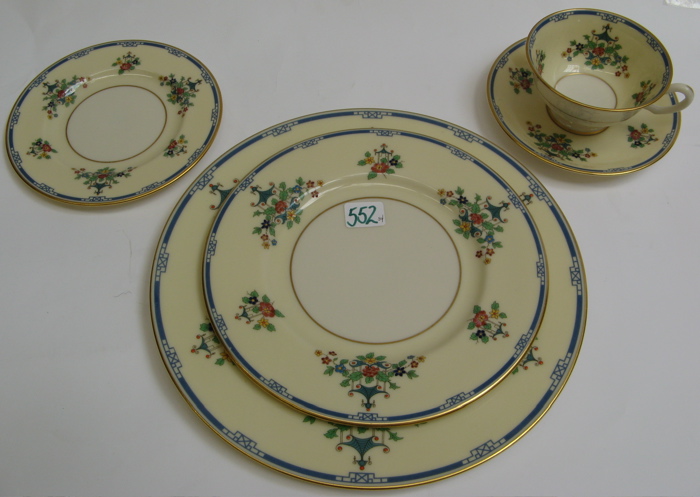 Appraisal: A LENOX PORCELAIN CHINA SET pieces in the Chippendale pattern