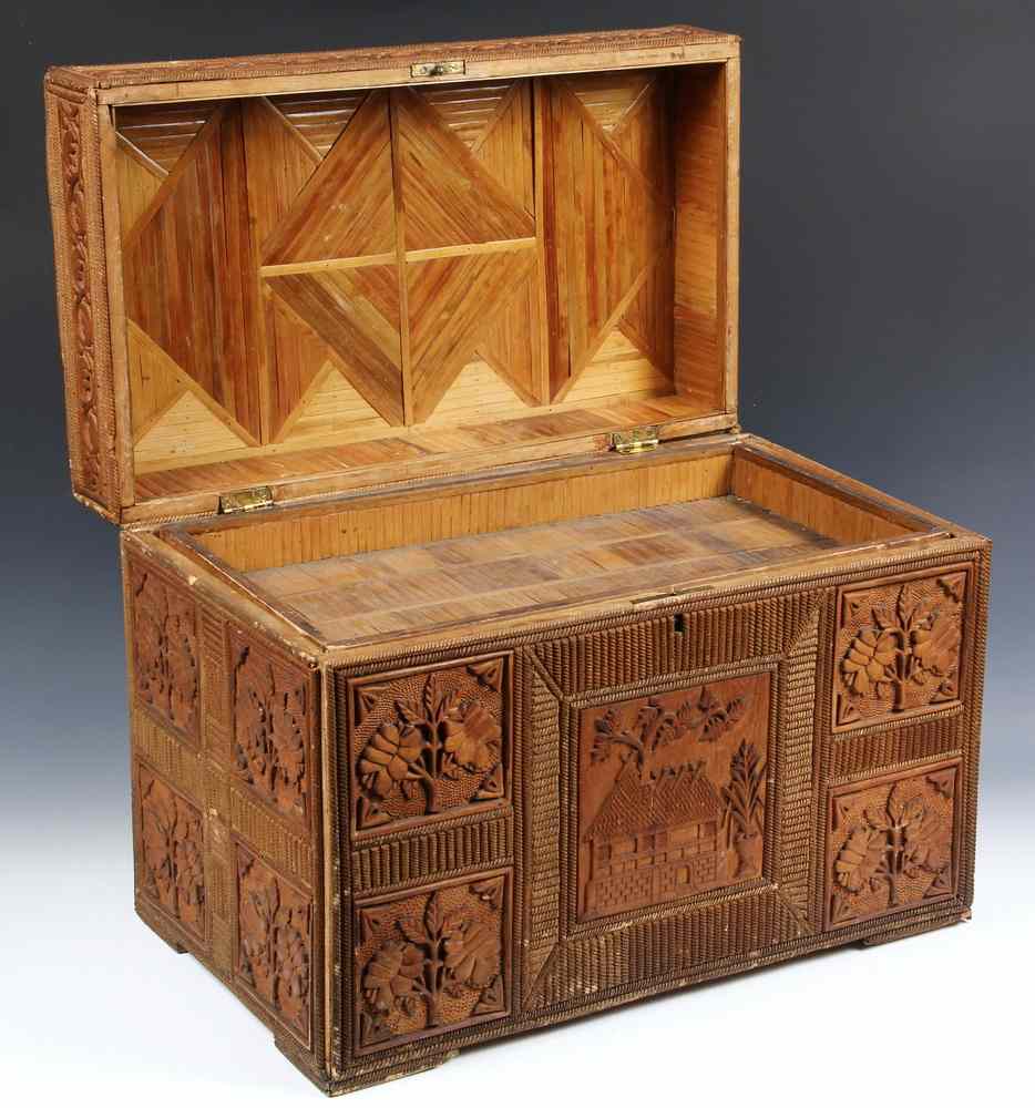 Appraisal: FILIPINO BOX - Late th c Carved Wooden Box with