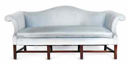 Appraisal: Chippendale style mahogany sofa h w