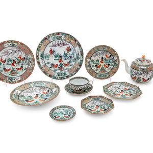 Appraisal: A Partial Set of Chinese Export Famille Rose Porcelain 'Rooster'